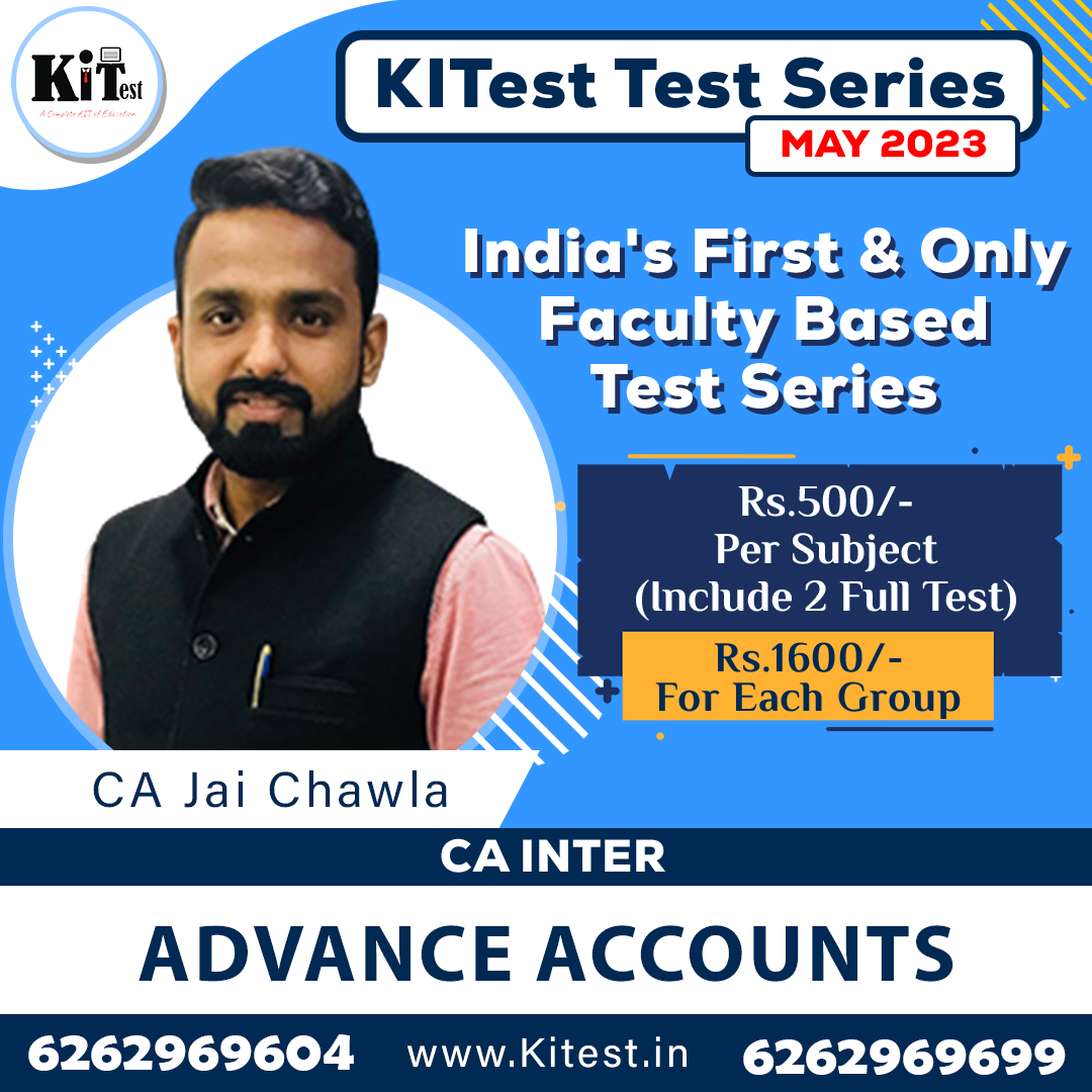CA Inter Advance Accounts Online Test Series Conducting By CA Jai Chawla
